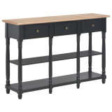 vidaXL Măsuță consolă, negru, 110x30x76 cm, lemn prelucrat