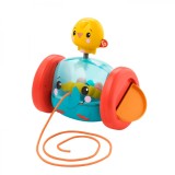 Elefantel de Tras Fisher Price, Jucarie Bebe, +1 An, Sunete si Lumini, Abilitati Motrice