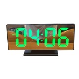 Ceas De Birou Oglinda , Cu LED Verde , Afisare Temperatura , Alarma