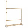 VidaXL Suport pentru haine cu c&acirc;rlige și roți 100x35x157 cm bambus