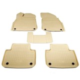 Covoare Auto Tavita Cauciuc Bej VW Touareg III 2018-2024 ALM - Set Complet Fata+Spate, Protectie Integrala Podea