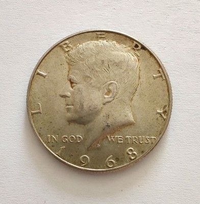SUA - Half dollar 1968 D - Argint foto