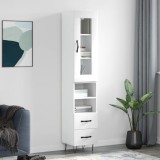 Cumpara ieftin Dulap &icirc;nalt, alb extralucios, 34,5x34x180 cm, lemn prelucrat