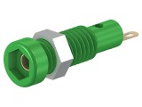 Soclu banană verde 2mm 10A 60VDC pe panou