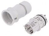 Mufă Circulară RST Mamă 3 PIN Argintat 20A 250V Gri