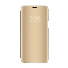Husa compatibila cu Huawei P40 lite E, oglinda Flip Mirror Stand, Gold
