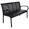 VidaXL Bancă de grădină, negru, 116 cm, oțel și WPC 319578