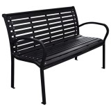 Cumpara ieftin Bancă de grădină, negru, 116 cm, oțel și WPC