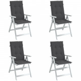 vidaXL Perne scaun cu spătar &icirc;nalt, 4 buc. antracit 120x50x4 cm textil