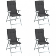 vidaXL Perne scaun cu spătar înalt, 4 buc. antracit 120x50x4 cm textil
