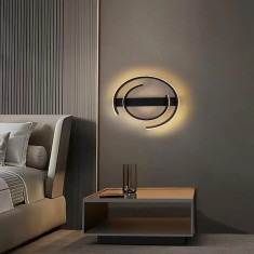 Aplica LED, 30W, neagru, lumina calda/neutra/rece, diametru 30cm