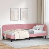 Cumpara ieftin Cadru de pat coltar cu headboard Roz 90 x 200 cm Catifea