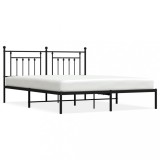 Cumpara ieftin Cadru de pat metalic cu tablie, negru, 160x200 cm