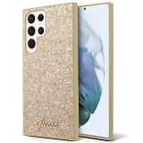 Husa Guess Glitter Script Samsung Galaxy S24 Ultra cu sclipici, auriu