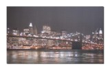 Tablou canvas, New York podul Brooklyn noaptea, 100x60cm, gata de agatat pe perete