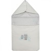Port Bebe Womar Zaffiro Alb/Albastru 40x80cm, Sac Dormit Multifunctional Carucior/Leagan/Patut, Orificii Centuri Siguranta