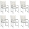 Perne scaun cu spătar scund 6buc. melanj crem 100x50x4cm textil