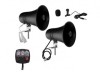 Kit Sirena Moto 80W 12V cu Difuzor Goarna, 3 Tonuri Avertizare Auto, Quad, Barci, Pompieri, Politie, Ambulanta