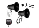 Kit Sirena Moto 80W 12V cu Difuzor Goarna, 3 Tonuri Avertizare Auto, Quad, Barci, Pompieri, Politie, Ambulanta