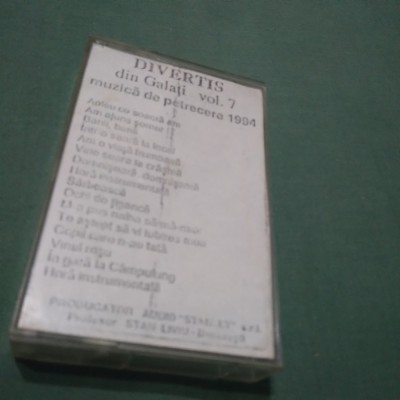 CASETA AUDIO DE PETRECERE FORMATIA DIVERTIS DIN GALATI MUZICA DE PETRECERE 1994 VOL 7 CEVA RAR !!!! DE TARABA foto