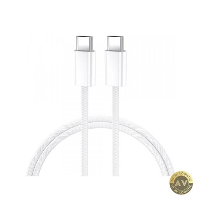 Cablu Date si Incarcare USB-C - USB-C BWOO BO-X284 60W 1m Alb foto