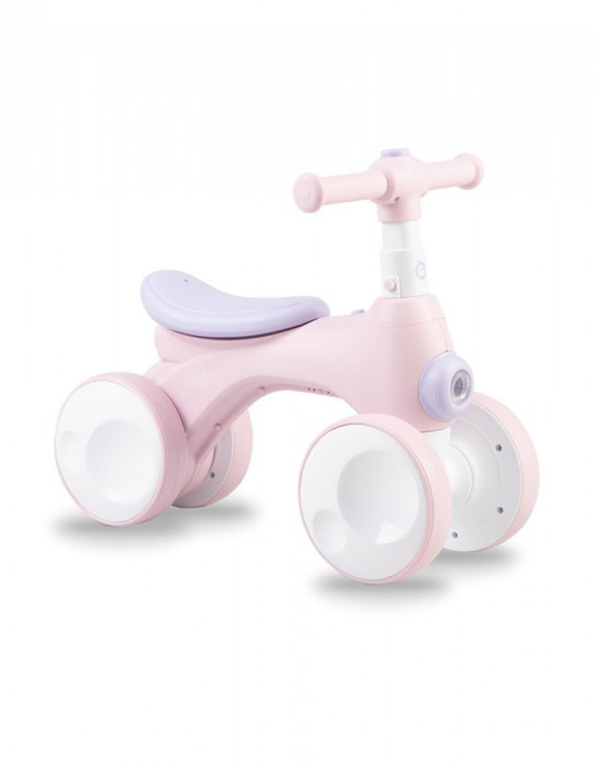 Bicicleta cu lumini, sunet si difuzor de balonase, momi tobis - pink