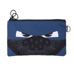 Penar dublu cu fermoar si masca material textil, ZIPIT Face-It Bandit - albastru foto