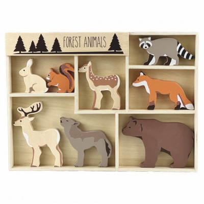 Set 8 figurine lemne animale de padure Egmont Toys foto