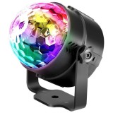 Proiector Disco LED, RGB, Senzori de Sunet, 7 Moduri de iluminare, 9 x 8,5 cm