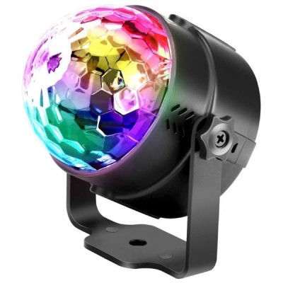 Proiector Disco LED, RGB, Senzori de Sunet, 7 Moduri de iluminare, 9 x 8,5 cm foto