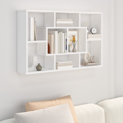 Gossi raft de perete, alb, 85x16x52,5 cm, lemn prelucrat foto