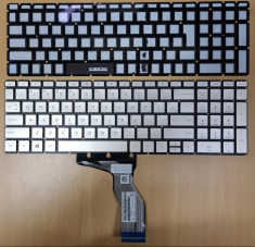 Tastatura laptop HP 250 G6 champagne fara rama cu iluminare colturi drepte foto