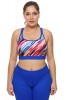 BRA223P-43 Bustiera sport multicolora cu bretele in Y la spate - plus size, M, M/L