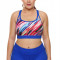 BRA223P-43 Bustiera sport multicolora cu bretele in Y la spate - plus size