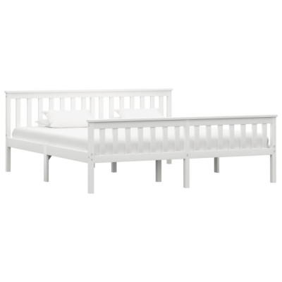 Cadru de pat din lemn masiv de pin, alb, 180 x 200 cm GartenMobel Dekor foto