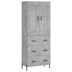 Dulap inalt, gri beton, 69,5x34x180, lemn compozit