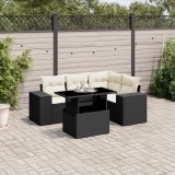 Cumpara ieftin Gossi set mobilier de gradina cu perne, 5 piese, negru, poliratan