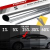 Folie Oglinda Geamuri Auto Tesla Silver 0.5x3m (15%) + Cutter Racleta - Protectie Solara UV, Reducere Caldura