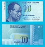 Finlanda (p#113) 10 Markkaa 1986 aUNC &#039;Finlandezul Zburător&#039; serie: 1029227622