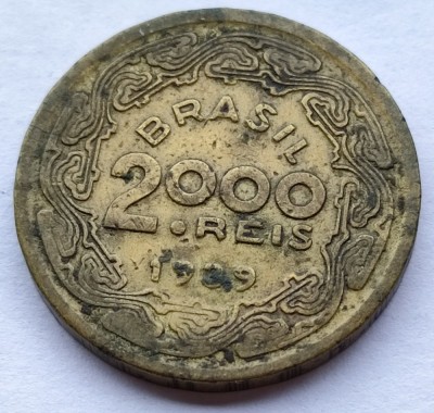 460. Moneda Brazilia 2000 reis 1939 (Floriano Peixoto Birth Centennial) foto