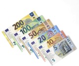 Set educativ bani de jucarie Euro, 60 bancnote pentru copii 3-7 ani