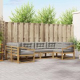 vidaXL Set de canapele de exterior cu pernă 6 pcs Alb și gri deschis 3386950