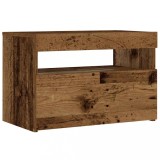 Cumpara ieftin Noptiera cu lumini LED Lemn vechi 60x35x40 cm Lemn prelucrat