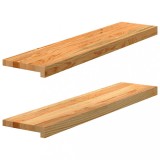 VidaXL Pervaz 2 buc lemn masiv de maro deschis 90x20x2 cm