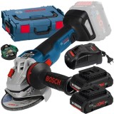 Bosch GWS 18V-10 SC + ProCORE + GAL 1880 CV - Polizor unghiular 150 mm valiza speciala accesorii + Set 2 acumulatori si incarcator Li-Ion 18 V 4 Ah
