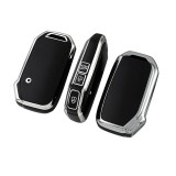 Husa Cheie Compatibila cu Kia, Smartkey, 3 Butoane, Negru cu contur silver, Tpu