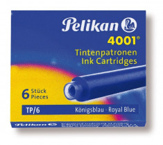 Patroane Cerneala Mici Pelikan 4001 Set 6 Buc/Cutie - Albastru Royal foto
