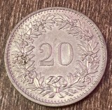 C50 - Moneda foarte veche - Elvetia - 20 rappen - 1971