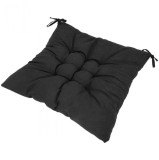 Perna scaun cu bretele de legat, 40x40 cm, 4 cm grosime, poliester si burete, negru, Oem