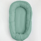 Cosulet bebelus New Baby Baby Nest 80 x 50 cm din muselina green